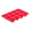 Forma pentru prajituri, din silicon, 12 compartimente, Rosu, 6.5 cm, jumbo