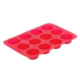 Forma pentru prajituri, din silicon, 12 compartimente, Rosu, 6.5 cm