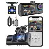 Camera Auto de Bord DVR Tripla ,Video in Bucla, Detectare miscare, Vedere nocturna, FULL HD 1080p, Waterproof, Camp vizual ultra-larg 170&deg;, Ultra-Comp