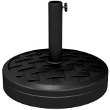 Outsunny Bază pentru Umbrelă cu Manivelă Rotativă și Design &Icirc;mpletit, &Oslash;45x36 cm, Negru | Aosom Romania