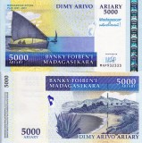Bancnota Madagascar 5000 Ariary 2007 Comemorativa UNC Africa
