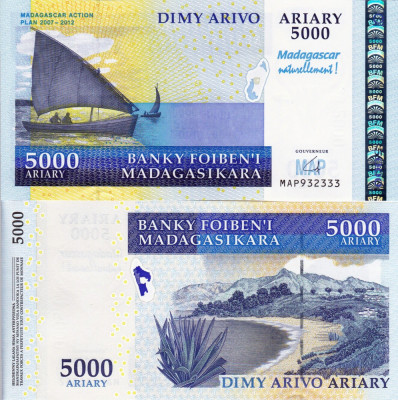 MADAGASCAR 5.000 ariary 2007 COMEMORATIVA UNC!!! foto