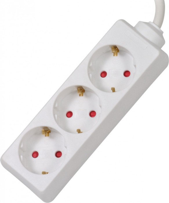 PRELUNGITOR SPACER, Schuko x 3, conectare prin Schuko (T), cablu 1.5 m, 16 A,