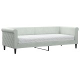 Cumpara ieftin Pat de zi cu saltea, gri deschis, 80x200 cm, catifea