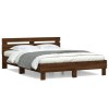 Gossi cadru de pat cu tablie, stejar maro, 140x200cm, lemn prelucrat