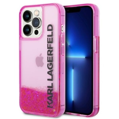 Husa pentru iPhone 14 Pro Max - Karl Lagerfeld Hardcase Liquid Glitter (KLHCP14XLCKVF) - Pink Elong foto