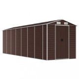 Cumpara ieftin Sopron de gradina, maro, 191x640x198 cm, otel galvanizat