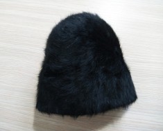 Caciula Dama, blana artificiala neagra foto