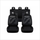 Set Huse Scaune Universale Nero Negru Personalizate cu Peugeot