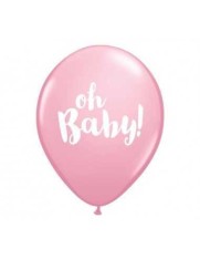 Set 10 Baloane Latex Roz &amp;quot;Oh Baby!&amp;quot; 30 cm foto