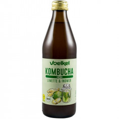 Bautura Kombucha cu Limete si Ghimbir Bio Voelkel 330ml