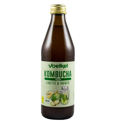 Bautura Kombucha cu Limete si Ghimbir Bio Voelkel 330ml foto