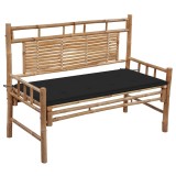 Cumpara ieftin Banca de gradina cu perna, 120 cm, bambus
