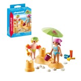 Playmobil - Figurine copii cu castel de nisip