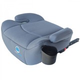 Inaltator auto copii KidsCare FixiGo cu Isofix, 125-150cm, husa lavabila, Gri, omologat R129 i-Size