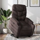 vidaXL Fotoliu rabatabil cu ridicare pe verticală, maro &icirc;nchis, textil