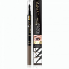 Creion Multifunctional pentru Sprancene 3 in 1 Brow Styler Eveline 02 Dark Brown foto