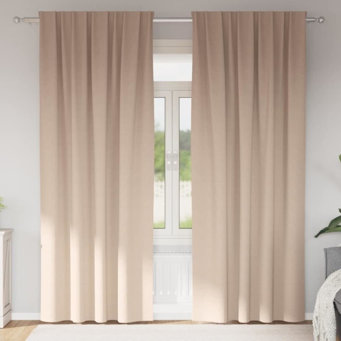 Perdele cu perdele 2 pcs Gri taupe Poliester