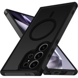 Husa Matte MagSafe pentru Samsung Galaxy S24 Ultra, protectie completa, contur negru