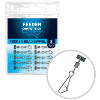 Agrafa cu Vartej si Margea Culisanta CARP ZOOM Feeder Bead Swivel, Marime L, 5buc/pac foto