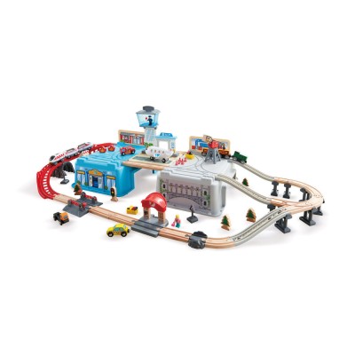 Set trenulet din lemn Metropola Hape foto