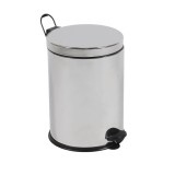 Cos gunoi BCK409400 din inox + plastic, forma cilindrica, cromat, cu pedala si capac batant, 3L