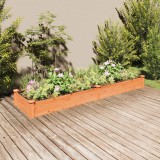 Strat gradina inaltat vidaXL, lemn brad, 240x60x25cm, maro, cu captuseala, jardiniera legume, flori