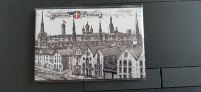 XG Magnet frigider - tematica turistica - Estonia - Tallin - schita foto