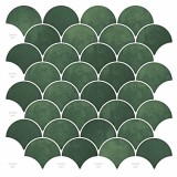 vidaXL Plăcuță cu motive de solzi de pește 10 pcs Verde &icirc;nchis 42046216