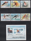 Liberia 1980 - Jocurile Olimpice de iarnă - Lake Placid, Serie + Colita, MNH, Nestampilat