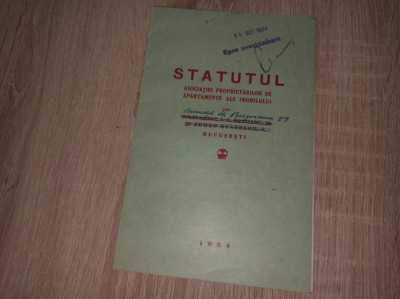 STATUT SEMNAT DE CEI DOI ARHITECTI , LEOPOLD SI KARL SCHINDL,1934 foto