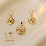 Set Raza de Soare , cercei E i pandantiv placati cu aur 14K