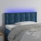 vidaXL Tăblie de pat cu LED, albastru &icirc;nchis, 80x5x78/88 cm, catifea 3122080
