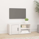 vidaXL Comodă TV, alb extralucios, 80x31,5x36 cm, lemn prelucrat