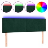 Cumpara ieftin Tablie de pat cu LED, verde inchis, 144x5x78/88 cm, catifea