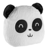 Pernă decorativă cu cap de panda, 32x30 cm, alb-negru, CMCLASS
