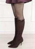 Cizme lungi maro cu toc stiletto 7112 111