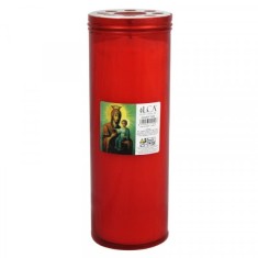 Candela Plastic cu Capac T200 Anti-Vant Rosu, 220 Ore DNC33166 foto