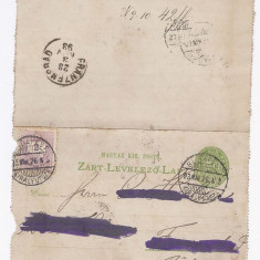 Hungary 1893 Postal History, Postal Card to Bohemia D.048