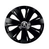 Set 4 capace roti Negre Cu Inel Cromat Energy R15 Compatibil Cu Peugeot, Autohelix MSA