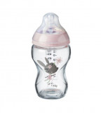 Biberon sticla Tommee Tippee Closer to Nature 250 ml 0 luni + roz