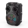 Boxa Portabila Wireless ZQS-8107S, 20W, LED RGB, 3000mAh, USB, MicroSD, AUX, Telecomanda, Microfon Inclus, Negru