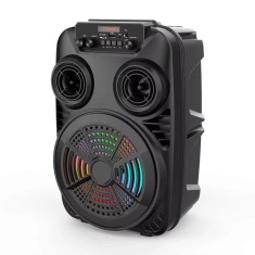 Boxa Portabila Wireless ZQS 8107S, Lumini LED RGB, 3000Mah acumulator, Suport Microfon AUX, Telecomanda, Negru