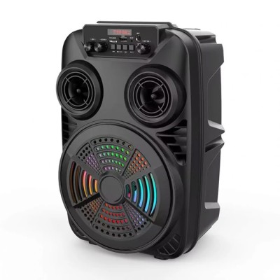 Boxa Portabila Wireless ZQS 8107S, Lumini LED RGB, 3000Mah acumulator, Suport Microfon AUX, Telecomanda, Negru foto
