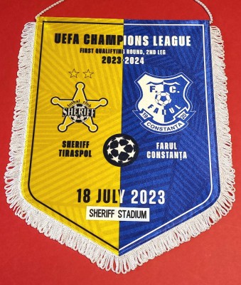 Fanion (protocol-oficial)fotbal SHERIFF TIRASPOL-FARUL Constanta (18.07.2023) foto
