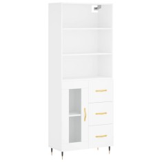 Dulap inalt, alb, 69,5x34x180 cm, lemn compozit
