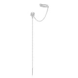 Cumpara ieftin Cercel ear cuff argint 925, JW1007, model stea cu lant, placat cu rodiu