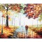 Tablou indragostiti GIGANT pictat manual, Noi doi spre viitor, 150x100cm pictura ulei pe panza in cutit efect 3D