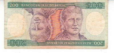 M1 - Bancnota foarte veche - Brazilia - 200 cruzeiros foto