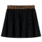 Fusta de copii cu talie tip leopard, negru, 116